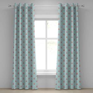 ABAKUHAUS Ancla Cortina de Ojales, Rayas en Colores Pastel…