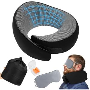 KUOGAS Almohada Viaje & Almohada Avión con Memory Foam - Al…