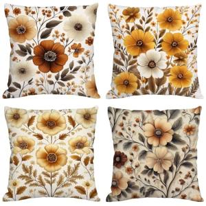 Marrón Cojines Exterior Impermeable Lino Fundas Cojines 80x…