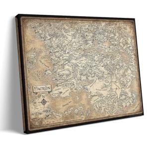 KUSDPKAJC Faerûn - Póster de Mapa del Mundo Pintura Decorat…