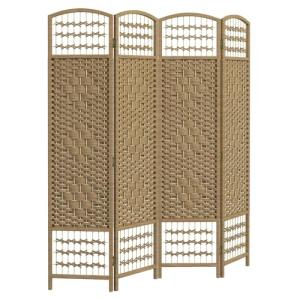 HOMCOM Biombo Separador de Ambientes de 4 Paneles 160x170 c…