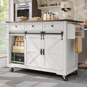 Moimhear Isla de Cocina, Carrito de Servicio con encimera E…