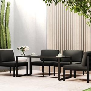 LAPOOH Mesa de Comedor de jardín Aluminio Gris Antracita 12…