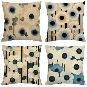 Fundas Cojines 70x70 cm Juego de 4 Beige Cojines Exterior I…
