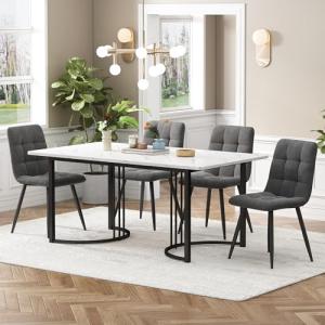 Fppuueg Conjunto Mesa y Sillas Comedor 5 Piezas, Juego de C…