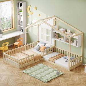 Moimhear Cama infantil de 90 x 200 cm   140 x 70 cm, con ve…