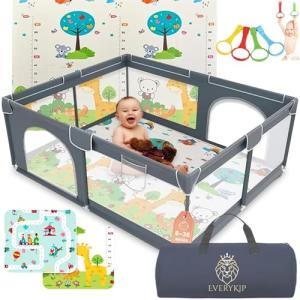 EveryKip® Parque Infantil Bebe 120x120cm Con Alfombra Suelo…