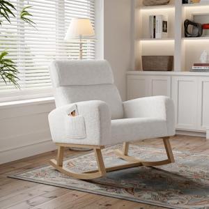 JDEFARF Mecedora tapizada con respaldo alto, sillón reclina…