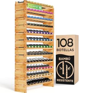 NutriChef botellero Vino Madera, Wine Rack, Vinera, Apilabl…