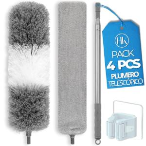 4 PCS Plumero telescópico Extensible 82-250cm (Gris) Cepill…