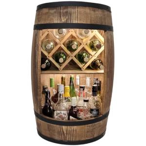 Weeco Barril de Madera Con Iluminación LED y Soporte Para V…