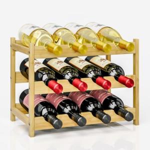 Dripex Botellero Vino de Mesa para 12 Botellas, Matarial Ba…