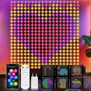 YOOHBERRYS Cortina de Luces, Cortina LED Inteligente Con Co…