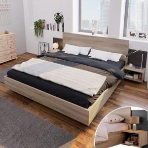 MQGPM Elegante cama de matrimonio de 160 x 200 cm, con 2 có…