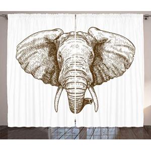 ABAKUHAUS Elefante Cortinas, Retrato Animal, Sala de Estar…