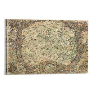 Póster de mapa de la Tierra Media de El Señor de los Anillo…