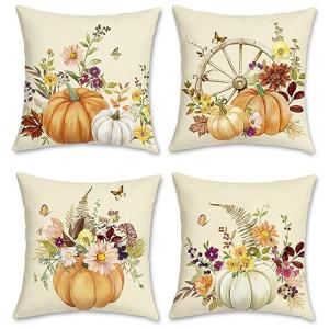 Bonhause Fundas de Cojín Calabaza de Otoño 45 x 45 cm Funda…