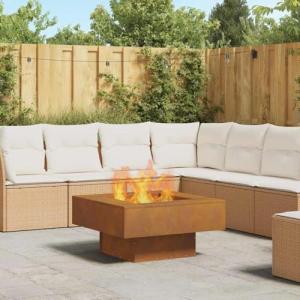 vidaXL Hoguera Cuadrada de Acero Corten 80 x 80 x 40 cm, Re…
