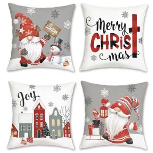 Bonhause Fundas Cojines Navidad Gris 45 x 45 cm Funda de Al…