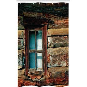 ABAKUHAUS Paisaje Cortina para baño, Ventana de Madera del…