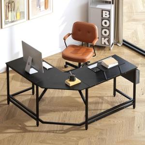 sogesfurniture Escritorio de Esquina en Forma de L, Mesa An…
