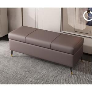 Banco rectangular de almacenamiento de piel sintética extra…