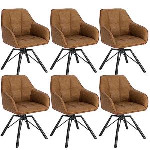 WOLTU 6X Sillas de Comedor Giratorias Sillas de Cocina Tapi…