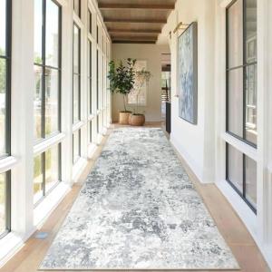 Homcomodar Alfombra Pasillo Larga 80x300cm Gris Alfombra Co…