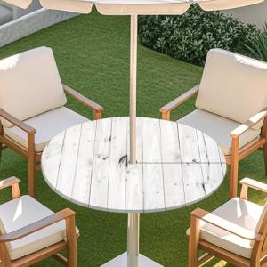Chickwin Mantel Impermeable Redondo, Tablero de Madera Ajus…