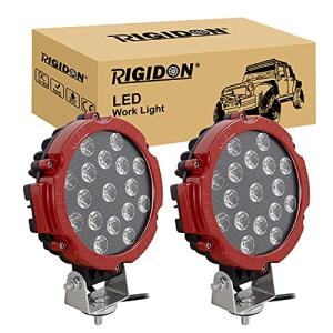 RIGIDON 2 Pcs Faros trabajo led redondo, Rojo 7 pulgadas 51…