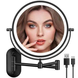 Auxmir Espejo Maquillaje con Luz Recargable, Aumento 1X/20X…