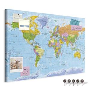 murando - Mapamundi con tablero para clavar chinchetas 120x…