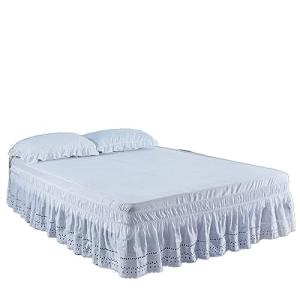 ASMEIR Cubre Canape Falda de Cama Blanca con Volantes, Bord…
