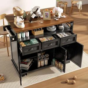 Wyibwy Isla de cocina, 118 × 43 – 80 × 98 cm, carro de come…
