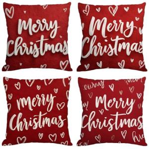 Funda Cojin 80x80 cm,Juego de 4 Fundas de Cojines Navidad T…