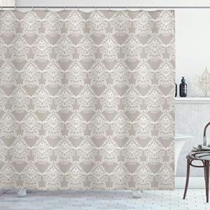 ABAKUHAUS Damasco Cortina de Baño, Tono Real Topo, Material…