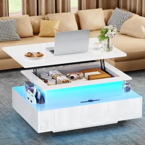 YITAHOME Mesa de centro de altura ajustable, mesa de salón…