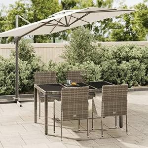 MOONAIRY Set Comedor de jardín 5 Piezas, Conjunto Mesa Y Si…