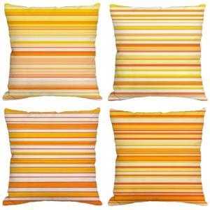 Fundas Cojines 80x80 cm Juego de 4 Amarillo Cojines Exterio…