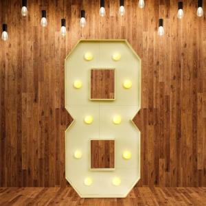 Número de lámpara LED con números iluminados 0 1 2 3 4 5 6…