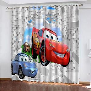 SATUSA Cortinas Opacas para Ventanas Salon 3D Coche Rojo 3D…