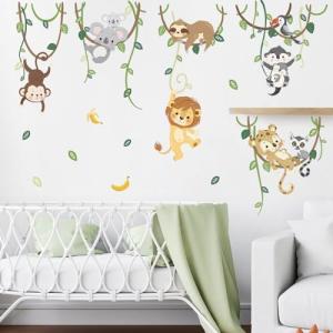 decalmile Pegatinas de Pared Animales de la Jungla Vid Vini…