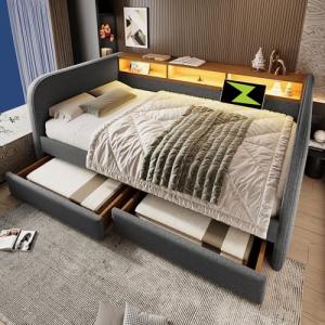 Moimhear Sofá cama acolchado de 140 x 190 cm, sofá cama con…