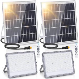 Aigostar - Foco proyector LED solar con mando a distancia,2…