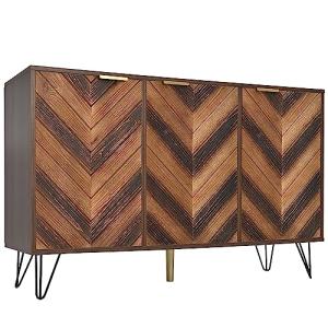 Aparador moderno con 3 puertas, vetas de madera, elegantes…