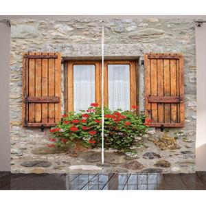 ABAKUHAUS geranios Cortinas, Casa de Piedra con la Ventana,…