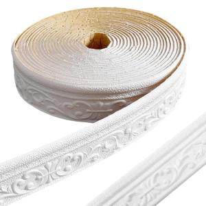 LPZMPZ Cenefa autoadhesiva de color blanco, 10 m x 8 cm x 4…