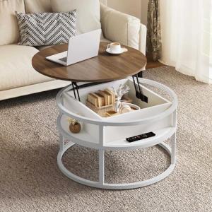 YITAHOME Mesa Elevable Centro, Mesas Centro Redondas, con M…