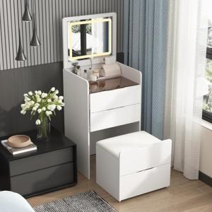 FMBLDM Tocador Plegable 3 en 1 con Espejo 3 Colores Luces L…