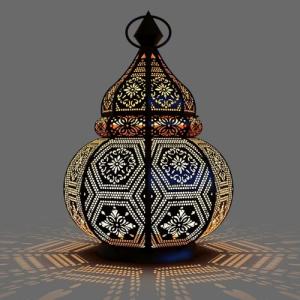 Marrakech - Farol marroquí de metal, color negro y cobre, 2…